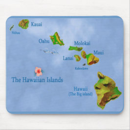 Alfombrilla De Ratón Mapa de la isla azul de Hawái