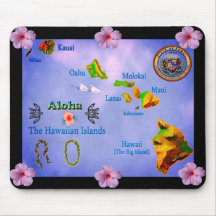 Mapa de la isla azul de Hawái