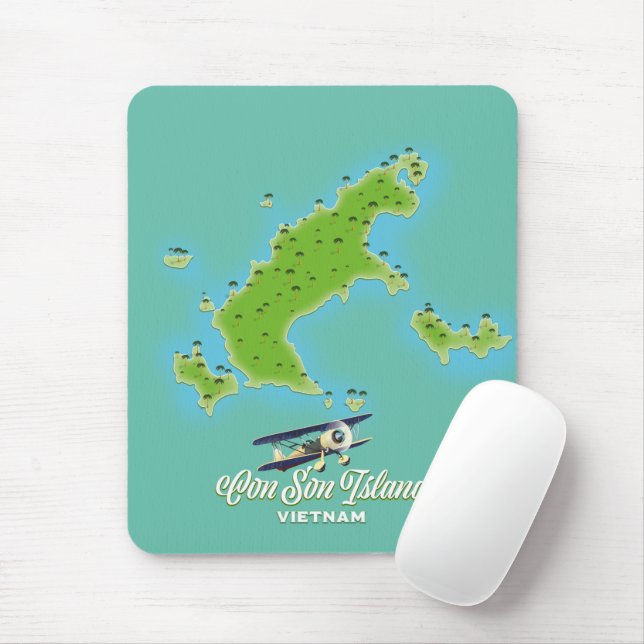 Alfombrilla De Ratón Mapa de la isla Con Son Vietnam (Con ratón)