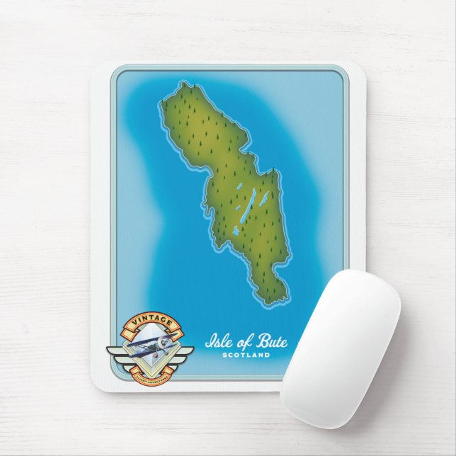 Alfombrilla De Ratón Mapa de la Isla de Bute (Con ratón)