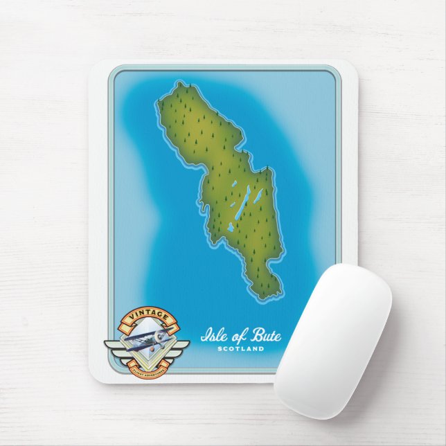 Alfombrilla De Ratón Mapa de la Isla de Bute (Con ratón)