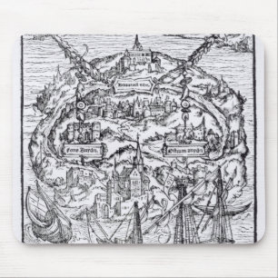 Alfombrilla De Ratón Mapa de la isla de Utopía, frontispiece del libro