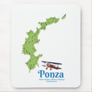 Alfombrilla De Ratón Mapa de la isla italiana de Ponza.