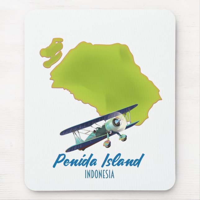Alfombrilla De Ratón mapa de la isla Penida (Frente)