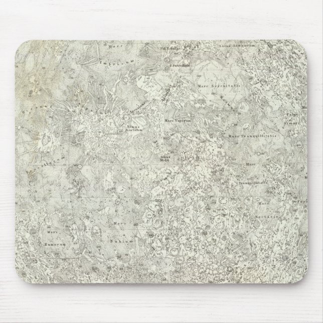 Alfombrilla De Ratón Mapa de la luna (Frente)