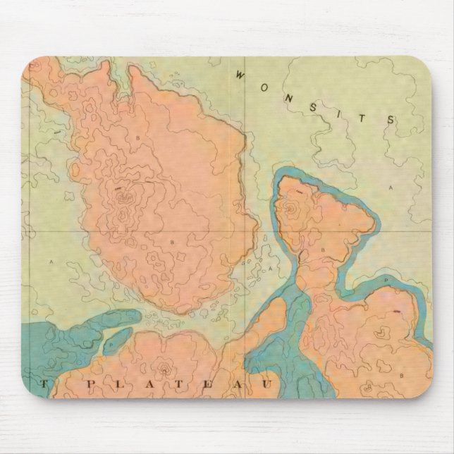 Alfombrilla De Ratón Mapa De La Meseta De Uinkaret (Frente)