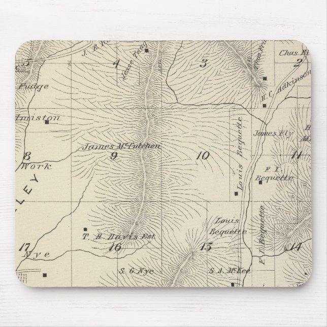 Alfombrilla De Ratón Mapa de la sección del condado de Tulare T17S R27E (Frente)