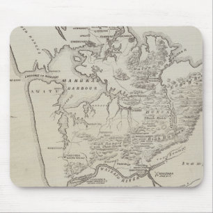 Alfombrilla De Ratón Mapa de la tierra entre Auckland y el río de