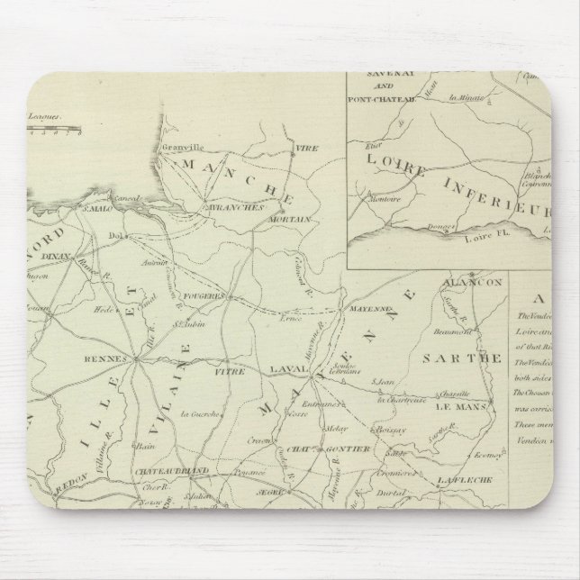 Alfombrilla De Ratón Mapa de la Vendea (Frente)