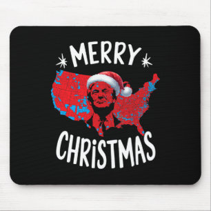 Alfombrilla De Ratón Mapa de las elecciones rojas de Trump Feliz Navida