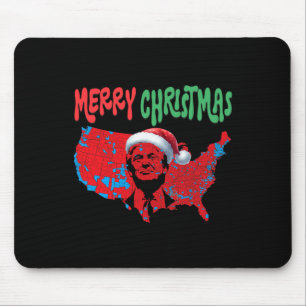Alfombrilla De Ratón Mapa de las elecciones rojas de Trump Feliz Navida