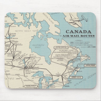 Alfombrilla De Ratón Mapa de las rutas de correo aéreo de Canadá