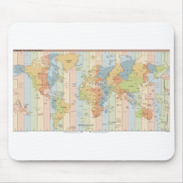 Alfombrilla De Ratón Mapa de las zonas horarias del mundo