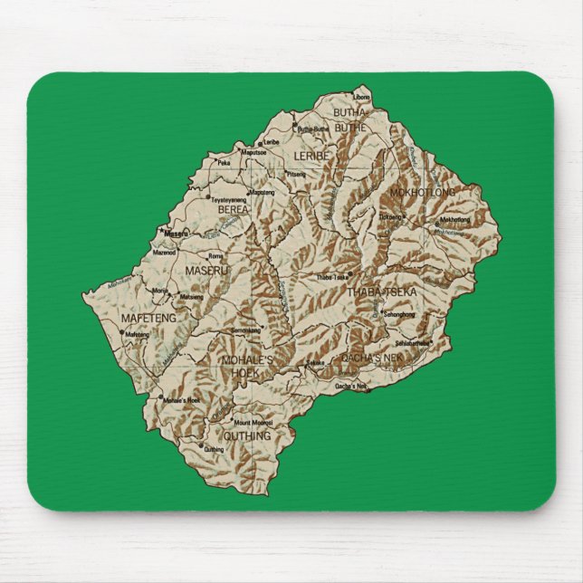 Alfombrilla De Ratón Mapa de Lesoto Mousepad (Frente)