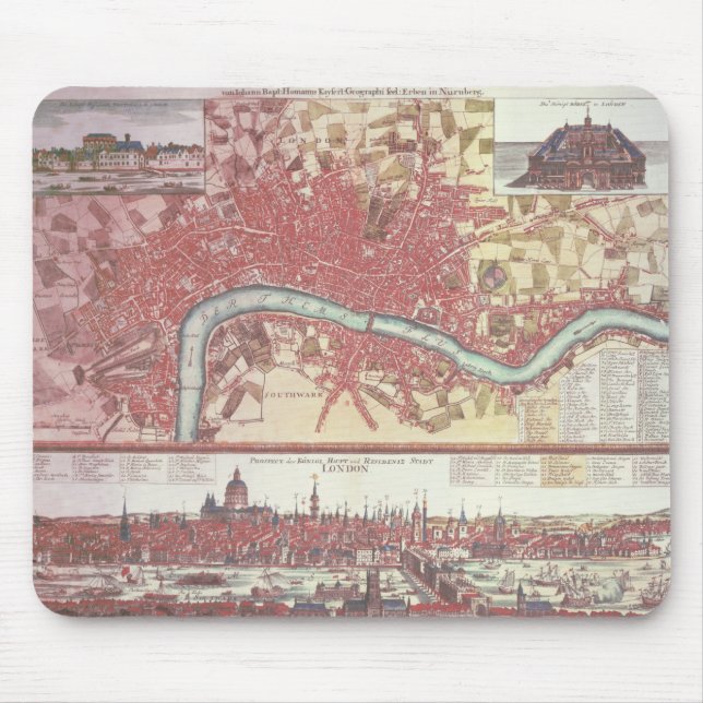 Alfombrilla De Ratón Mapa de Londres (Frente)