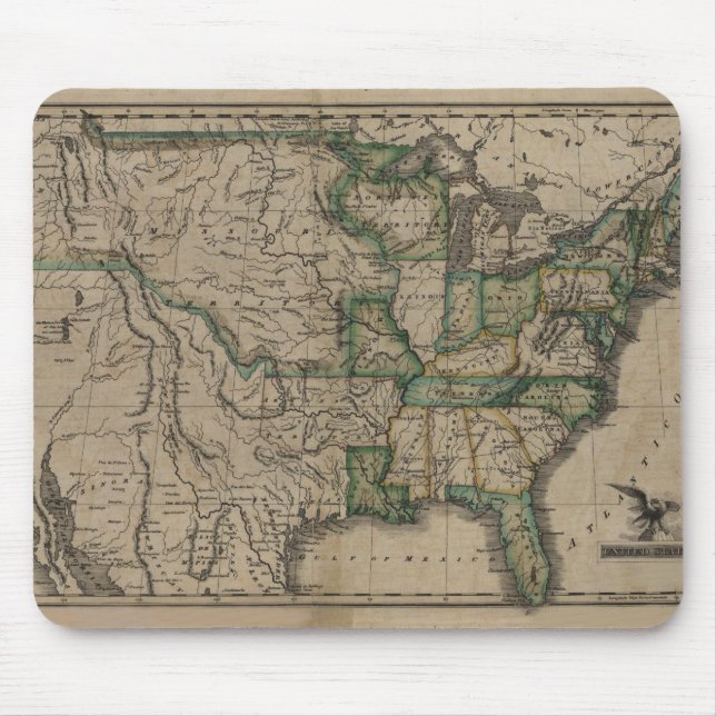 Alfombrilla De Ratón Mapa de los 1823 E.E.U.U. (Frente)