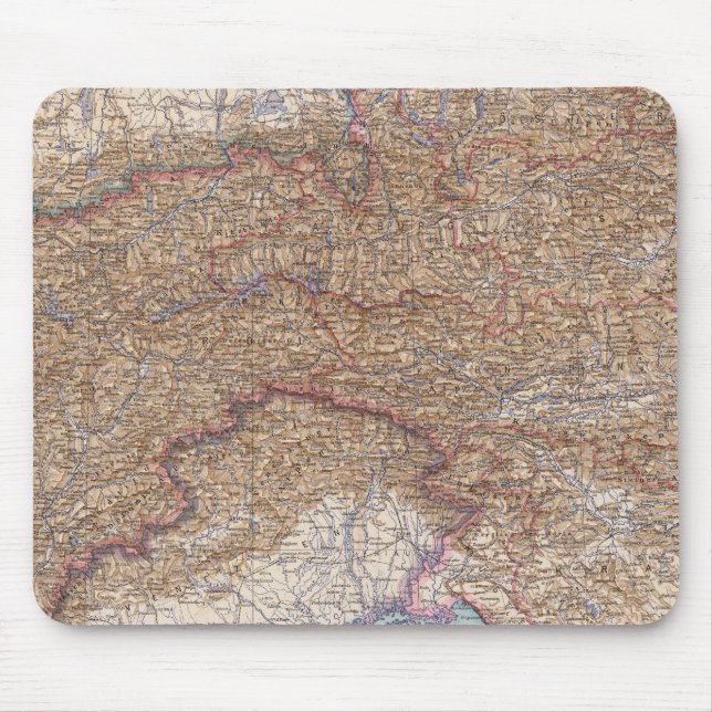Alfombrilla De Ratón Mapa de los Alpes en Austria (Frente)