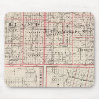 Alfombrilla De Ratón Mapa de los condados de Richland y Lawrence
