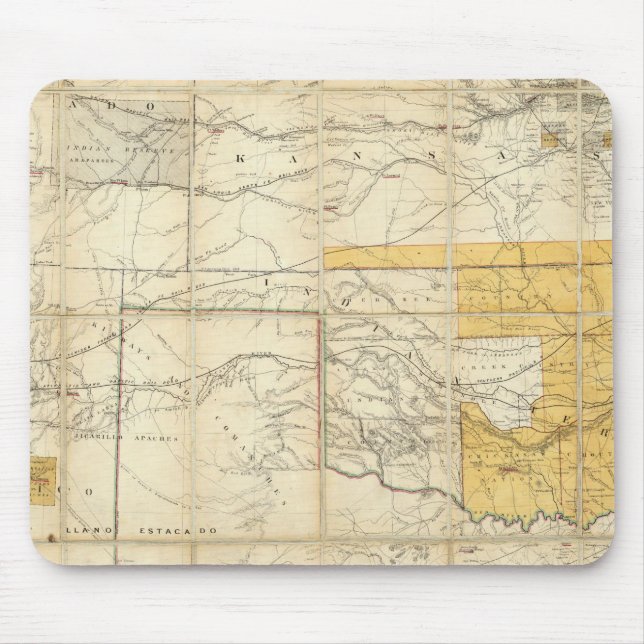 Alfombrilla De Ratón Mapa De Los Estados De Kansas Y Texas (Frente)