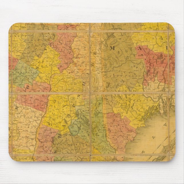 Alfombrilla De Ratón Mapa de los Estados de Nueva Inglaterra (Frente)