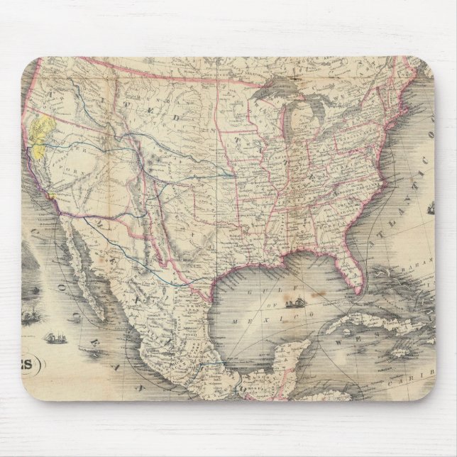 Alfombrilla De Ratón Mapa De Los Estados Unidos (Frente)