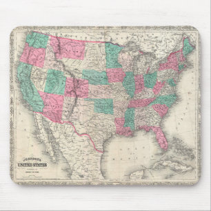 Alfombrilla De Ratón Mapa de los Estados Unidos de Vintage Johnson (186