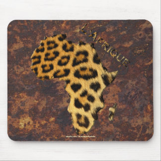 Alfombrilla De Ratón Mapa de lugares leopardos de la vida silvestre de