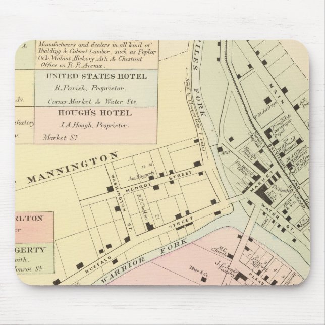 Alfombrilla De Ratón Mapa de Mannington, Virginia Occidental (Frente)