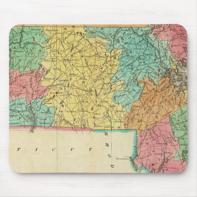 Alfombrilla De Ratón Mapa De Massachusetts (Frente)