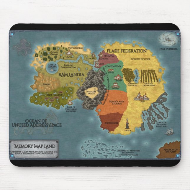 Alfombrilla De Ratón Mapa de memoria Mousepad (Frente)