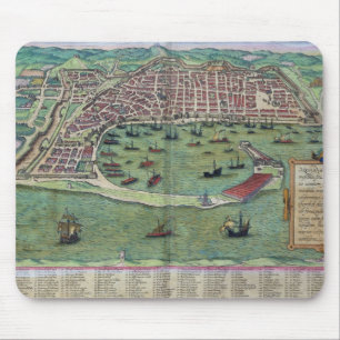 Alfombrilla De Ratón Mapa de Messina, de "Civitates Orbis Terrarum"