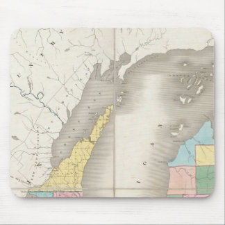 Alfombrilla De Ratón Mapa de Michigan y parte del territorio de Wiscons