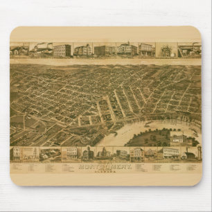 Alfombrilla De Ratón Mapa de Montgomery, capital de Alabama (1887)