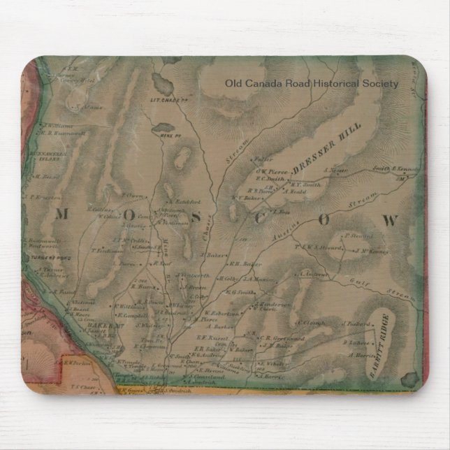Alfombrilla De Ratón Mapa de Moscú, Maine 1860 - Mousepad (Frente)