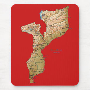 Alfombrilla De Ratón Mapa de Mozambique Mousepad