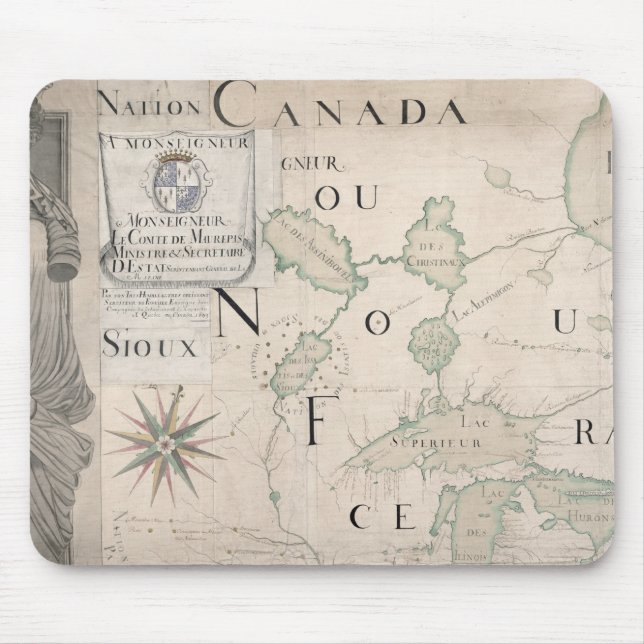 Alfombrilla De Ratón Mapa de Nouvelle-Francia 1699 (Frente)
