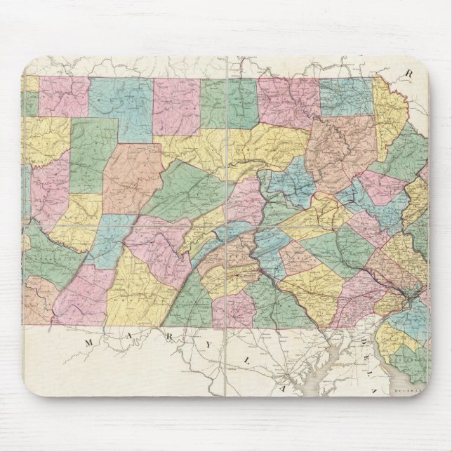 Alfombrilla De Ratón Mapa de Nueva Jersey y Pennsylvania (Frente)
