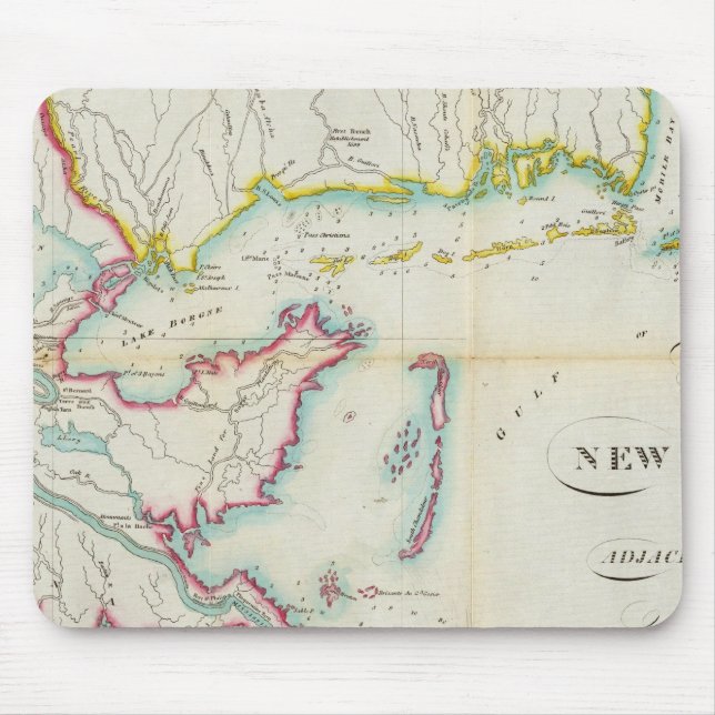 Alfombrilla De Ratón Mapa de Nueva Orleans y el país adyacente (Frente)