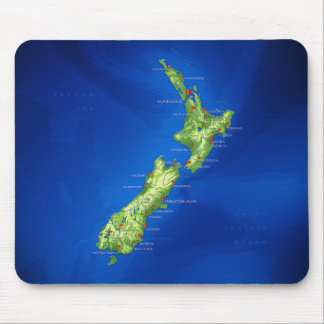 Alfombrilla De Ratón Mapa de Nueva Zelanda