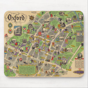 Alfombrilla De Ratón Mapa de Oxford, Inglaterra (British Railways)