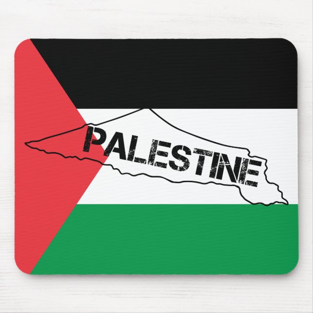 Alfombrilla De Ratón Mapa de Palestina Libre con bandera palestina (Frente)