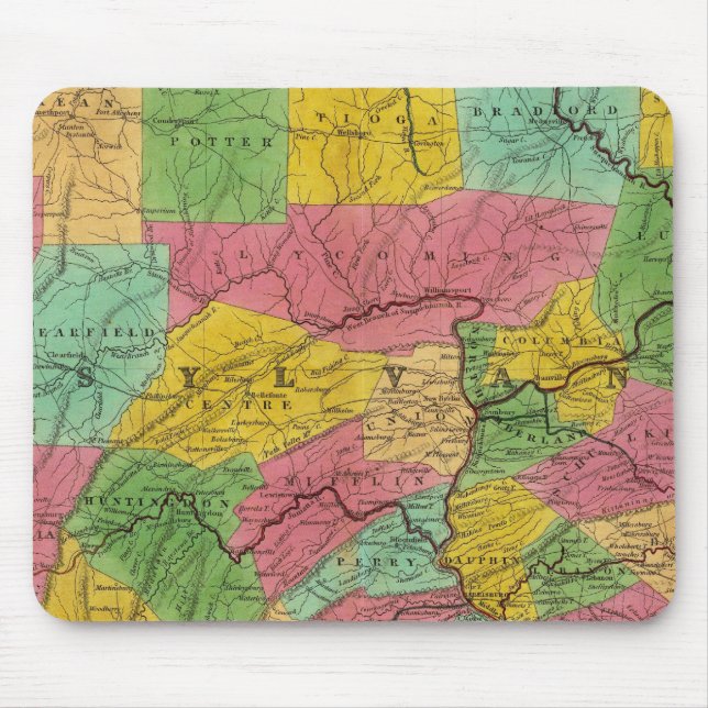 Alfombrilla De Ratón Mapa de Pennsylvania, Nueva Jersey y Delaware (Frente)