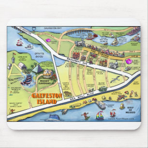 Alfombrilla De Ratón Mapa de Personalizados de Galveston Texas
