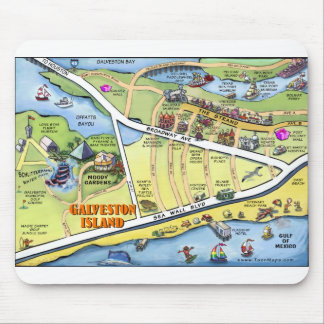 Alfombrilla De Ratón Mapa de Personalizados de Galveston Texas