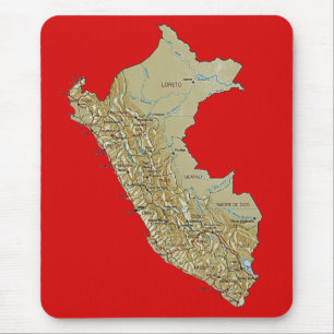 Alfombrilla De Ratón Mapa de Perú Mousepad