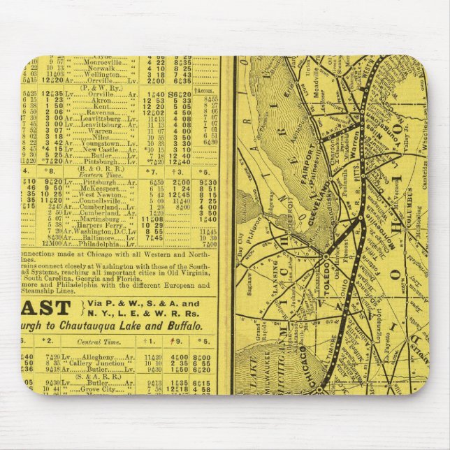 Alfombrilla De Ratón Mapa de Pittsburgh y Western Railway (Frente)