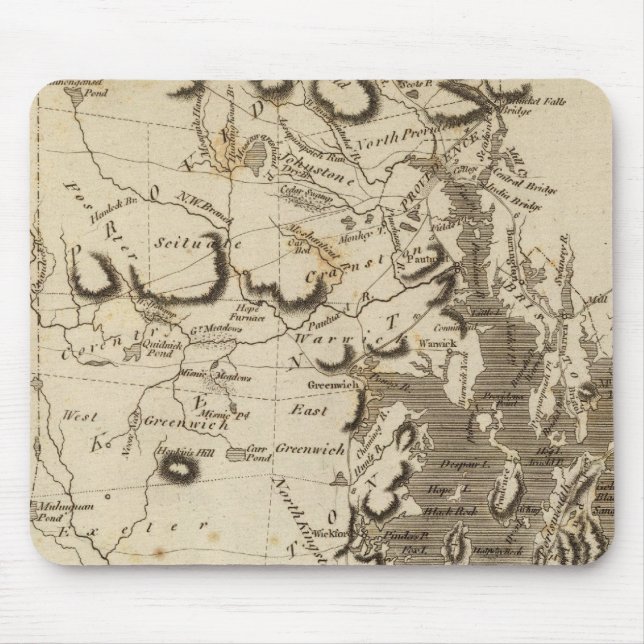 Alfombrilla De Ratón Mapa de Rhode Island de Arrowsmith (Frente)