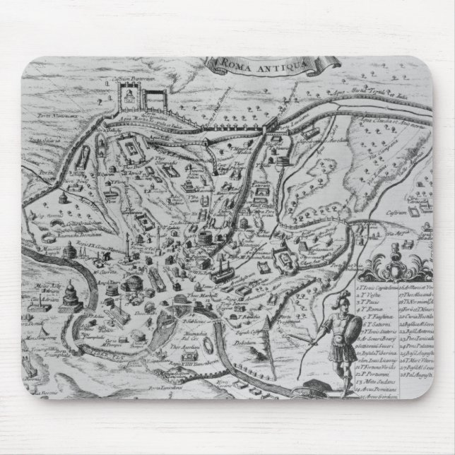 Alfombrilla De Ratón Mapa de Roma antigua (Frente)