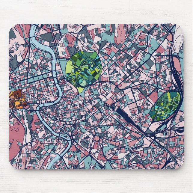 Alfombrilla De Ratón Mapa de Roma Italia (Frente)