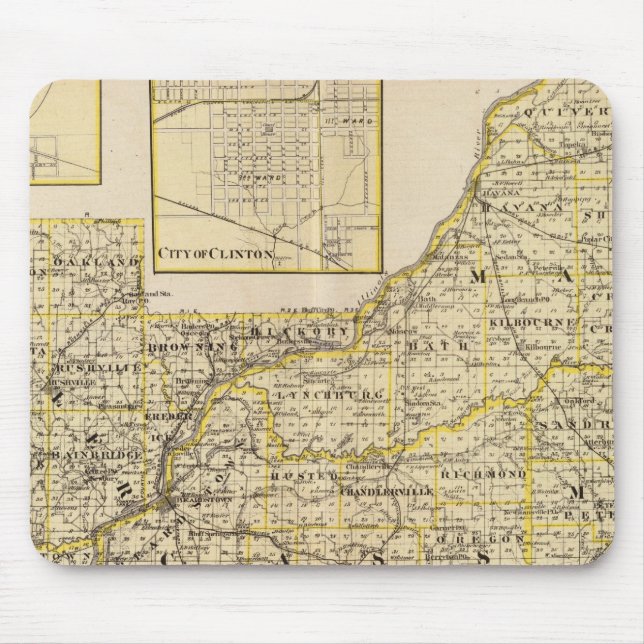 Alfombrilla De Ratón Mapa de Schuyler, Mason, Brown (Frente)